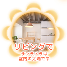 リビングで(サンラメラは室内の太陽です)