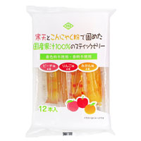 花田食品 寒天とこんにゃく粉で固めた国産果汁100％のスティックゼリー 16g×12本