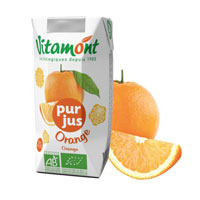 【ケース販売】 Vitamont（ヴィタモント） オーガニックフルーツジュース オレンジ／200ml×24個