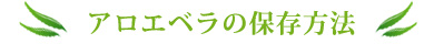 アロエベラの保存方法