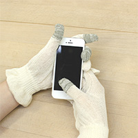 麻福ヘンプおやすみ手袋スマートフォン対応 （きなり）S（女性にジャストフィットサイズ）23cm