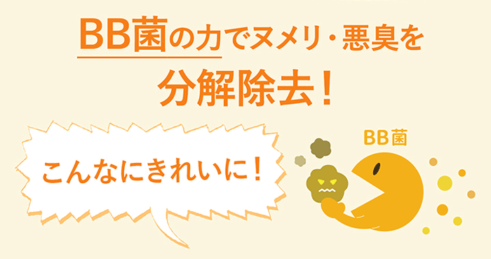 BB菌の力でヌメリ・悪臭を分解除去