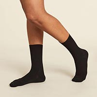 BOODY（ブーディ） リブクルーソックス レディース ブラック 22-26cm
