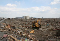 東日本大震災で被災した岩手県陸前高田市の様子