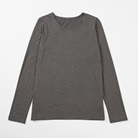 〈竹繊維〉DRESS -ドレス 長袖Ｔシャツ free/ダークグレー