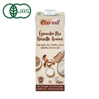 EcoMil（エコミル）有機スペルト小麦・米・ヘーゼルナッツ・オーツ麦ミルク（糖類無添加）1000ml