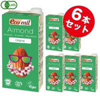 EcoMil（エコミル） 有機アーモンドミルク （アガベシロップ入） 1000ml×6本