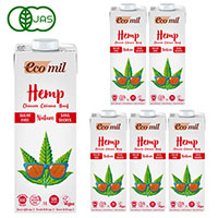 EcoMil(エコミル) 有機ヘンプミルク ストレート(無糖) 1000ml×6本