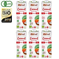 EcoMil(エコミル) 有機ココナッツミルク ストレート(無糖) 1000ml×6本