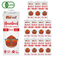 EcoMil（エコミル） 有機ヘーゼルナッツミルク （無糖） 1000ml×12本 ＋元気★青汁スタンドパック（10包）プレゼント