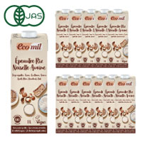 EcoMil（エコミル） 有機スペルト小麦・米・ヘーゼルナッツ・オーツ麦ミルク 1000ml×12本