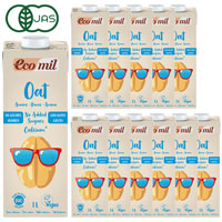EcoMil（エコミル） 有機オーツ麦ミルク カルシウム入り 1000ml×12本 ＋元気★青汁スタンドパック（10包）プレゼント