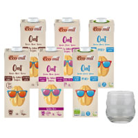 EcoMil（エコミル） 有機 オーツ麦ミルク（1000ml）3種×各2本＋ミソスゴールデングラスセット 