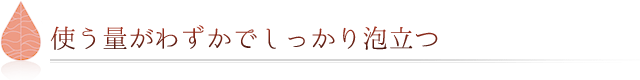 使う量がわずかでしっかり泡立つ