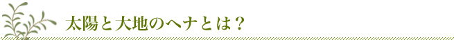 太陽と大地のへナとは?