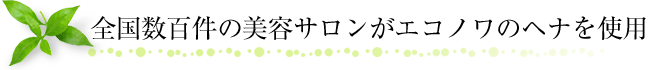 全国数百件の美容サロンがエコノワのヘナを使用