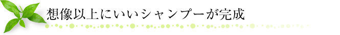 想像以上にいいシャンプーが完成