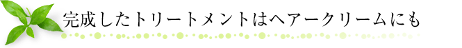 完成したトリートメントはヘアークリームにも