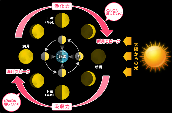 満ちていく月・欠けていく月の特徴