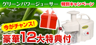 豪華12大特典付　グリーンパワージューサー