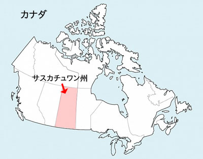カナダ,サスカチュワン州:地図画像