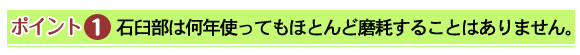 石臼部は何年使ってもほとんど磨耗することはありません