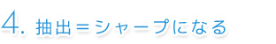 4.　抽出＝シャープになる