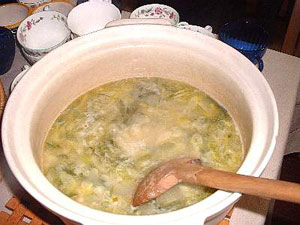 白いんげん豆とねぎのスープ