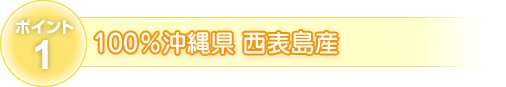 ポイント1　100％沖縄県 西表島産