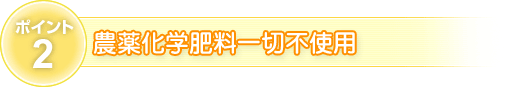 ポイント2　農薬化学肥料一切不使用