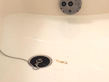 風呂釜クリーナー使用後、給湯や追い焚きの際に湯垢などが出てくる場合がありますのでご注意ください。