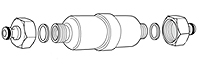 フィルター本体[AF25] マイクロフィルター本体（AF25）×1本/SHDアダプター×2本/パッキン ×2個