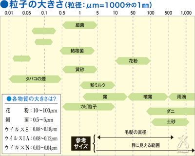 粒子の大きさのグラフ