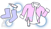 衣服とスプレー