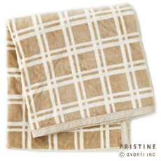 プリスティン      ブラウンチェック綿毛布 140×200cm