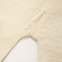 和紡布 ガラ紡のニットパンツ 生成り