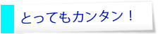 とってもカンタン！