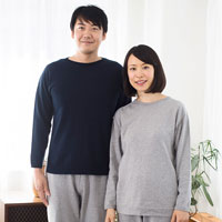 Liflance（リフランス） 無縫製ラウンジニット ロングスリーブ ネイビー/S