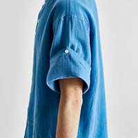 Liflance（リフランス） 綿麻強撚ワッフルガーゼ半袖パジャマ メンズ ブルー/M