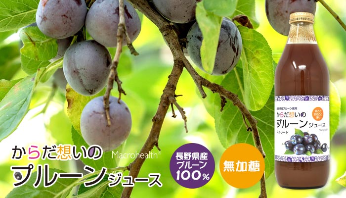 からだ想いのプルーンジュース　長野県産プルーン100％　無加糖