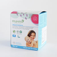 Masmi オーガニックコットン 母乳パッド 30枚（直径10cm）