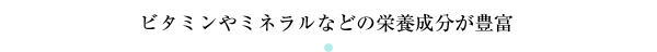 ビタミンやミネラルなどの栄養成分が豊富