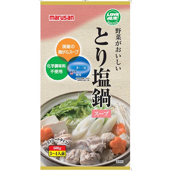 マルサン 野菜がおいしいとり塩鍋スープ 600g