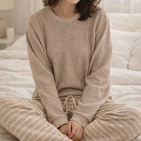 ナチュラルスタイル オーガニックコットン100％ 茶綿メッシュ長袖Tシャツ ブラウン（茶綿）／フリー（ユニセックス）