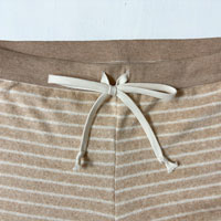 ナチュラルスタイル オーガニックコットン100％ パイルボーダーくつろぎパンツ ブラウン（茶綿）／M-L