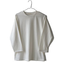 ナチュラルスタイル 葛衣（くずごろも） 葛和紙天竺メンズ長袖Tシャツ 淡雪（白）／M