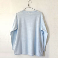 ナチュラルスタイル 葛衣（くずごろも） 葛和紙スラブ天竺長袖Tシャツ 露草（サックス）／F