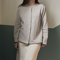 ナチュラルスタイル ヤク裏毛 カーディガン ヤクグレー／M-L