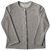 ナチュラルスタイル ヤク裏毛 カーディガン ヤクグレー／M-L
