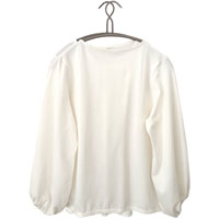 ナチュラルスタイル 葛衣（くずごろも） 葛和紙天竺タックブラウス 淡雪 (オフホワイト）／M-L